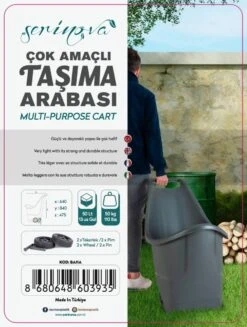 Kruiwagen Met Wielen Antraciet Tuintrolley Shoppingkar Bolderkar Max 50kg -Tuin Tools Verkoop 907x1200 2