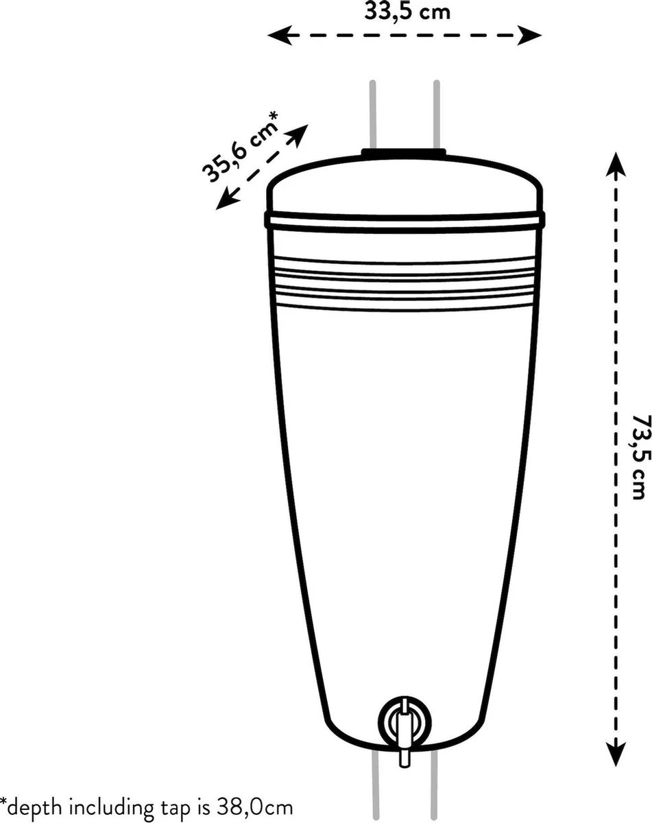 Elho Green Basics Rain Catcher 33 - Regenton Voor Balkonbuiten - Ø 33.5 X H 73.5 Cm - Grijs/Living Concrete 6 Elho Green Basics Rain Catcher 33 - Regenton Voor Balkonbuiten - Ø 33.5 X H 73.5 Cm - Grijs/Living Concrete - Image 6